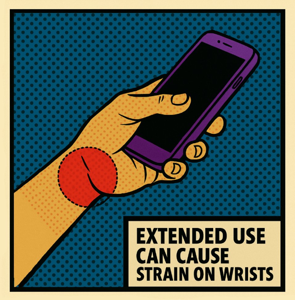 Text Neck - Looking down at phone causing neck strain