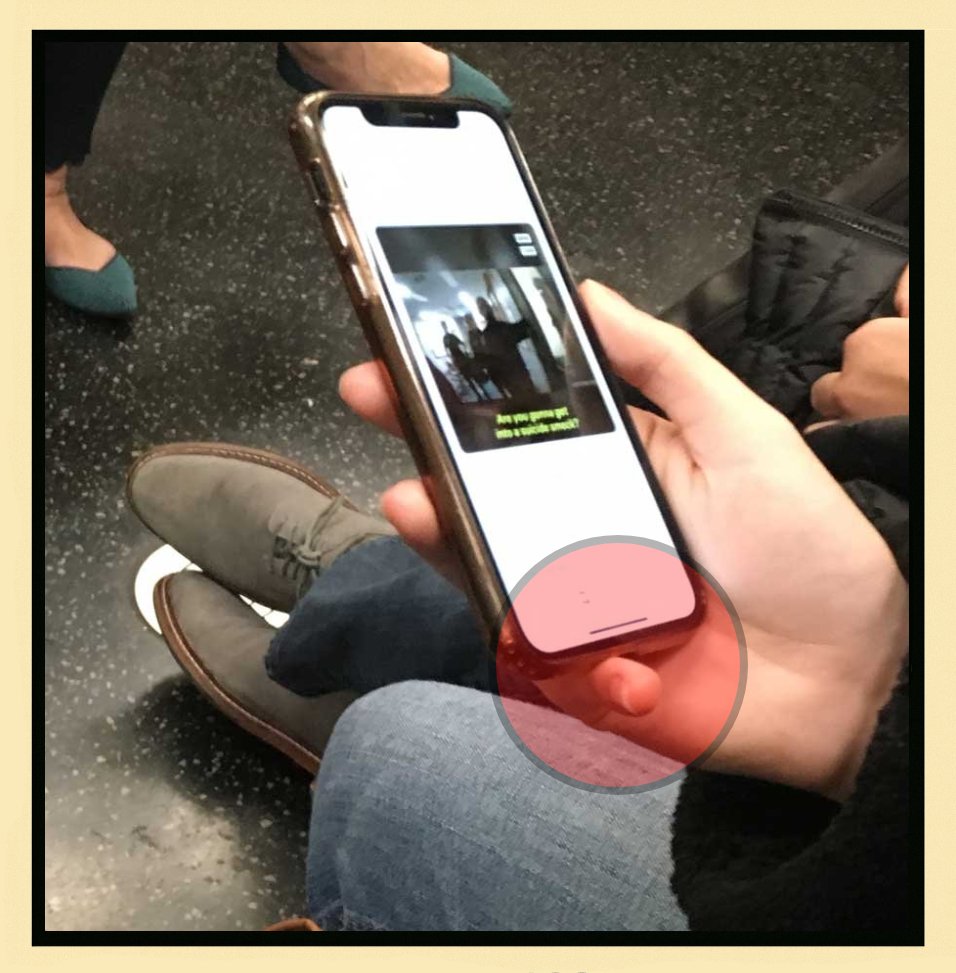 iPhone Pinky Example 1 - Pinky finger supporting phone weight causing indentation